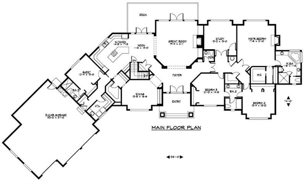 Craftsman Luxury  Home  with 4 Bedrms 7372 Sq Ft Plan  